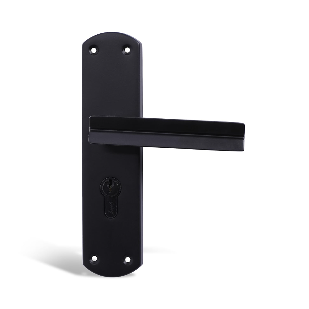 Godrej Mortise Lock I EuroProfile 60mm Cylinder | EM05 | Double Throw Deadbolt | Common Keys | Reversible Latch | Matte Black Finish | Anti-Corrosion Brass Body | 5 Year Warranty
